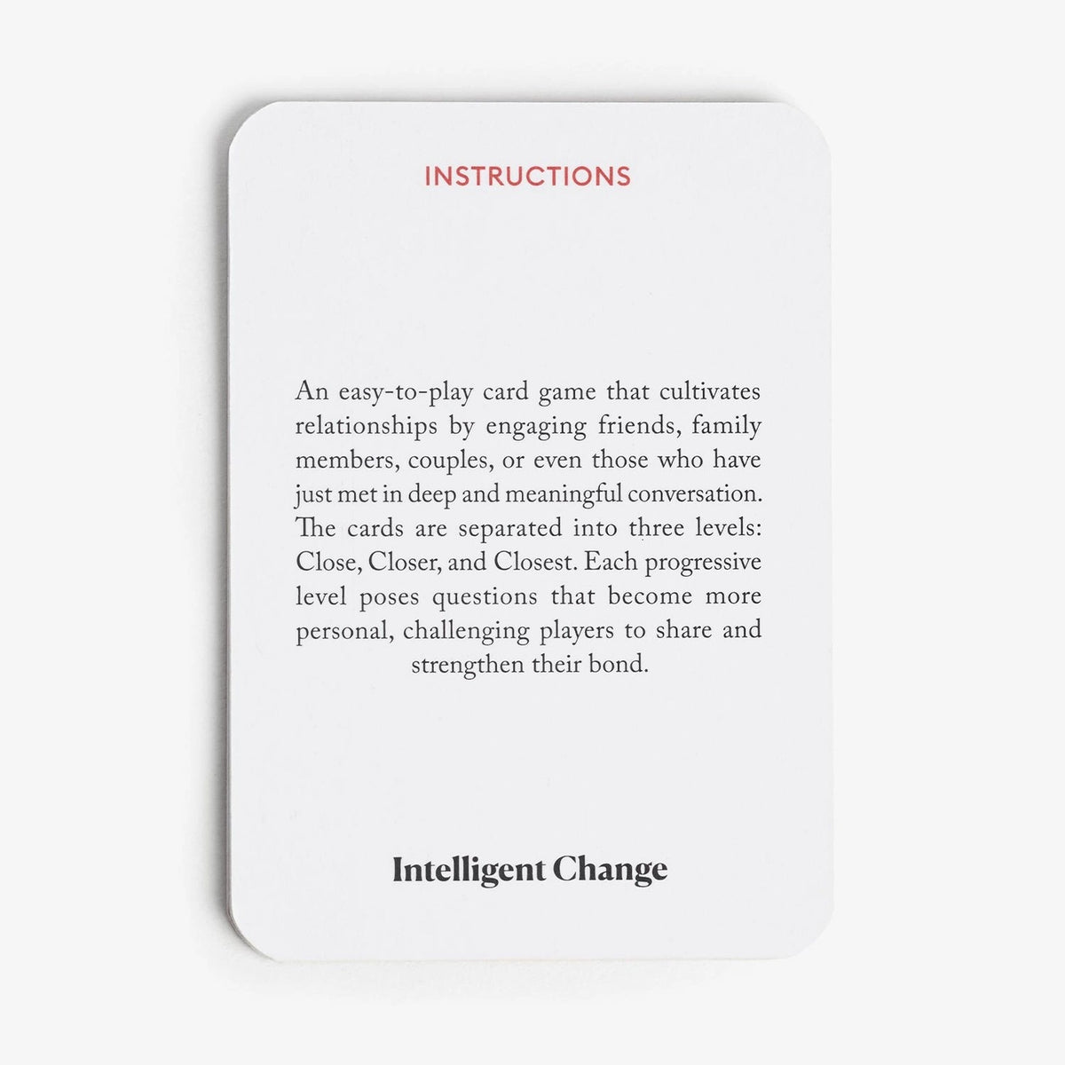 Intelligent Change Get Closer Table Talk - Question Card Game - Ice Breakers